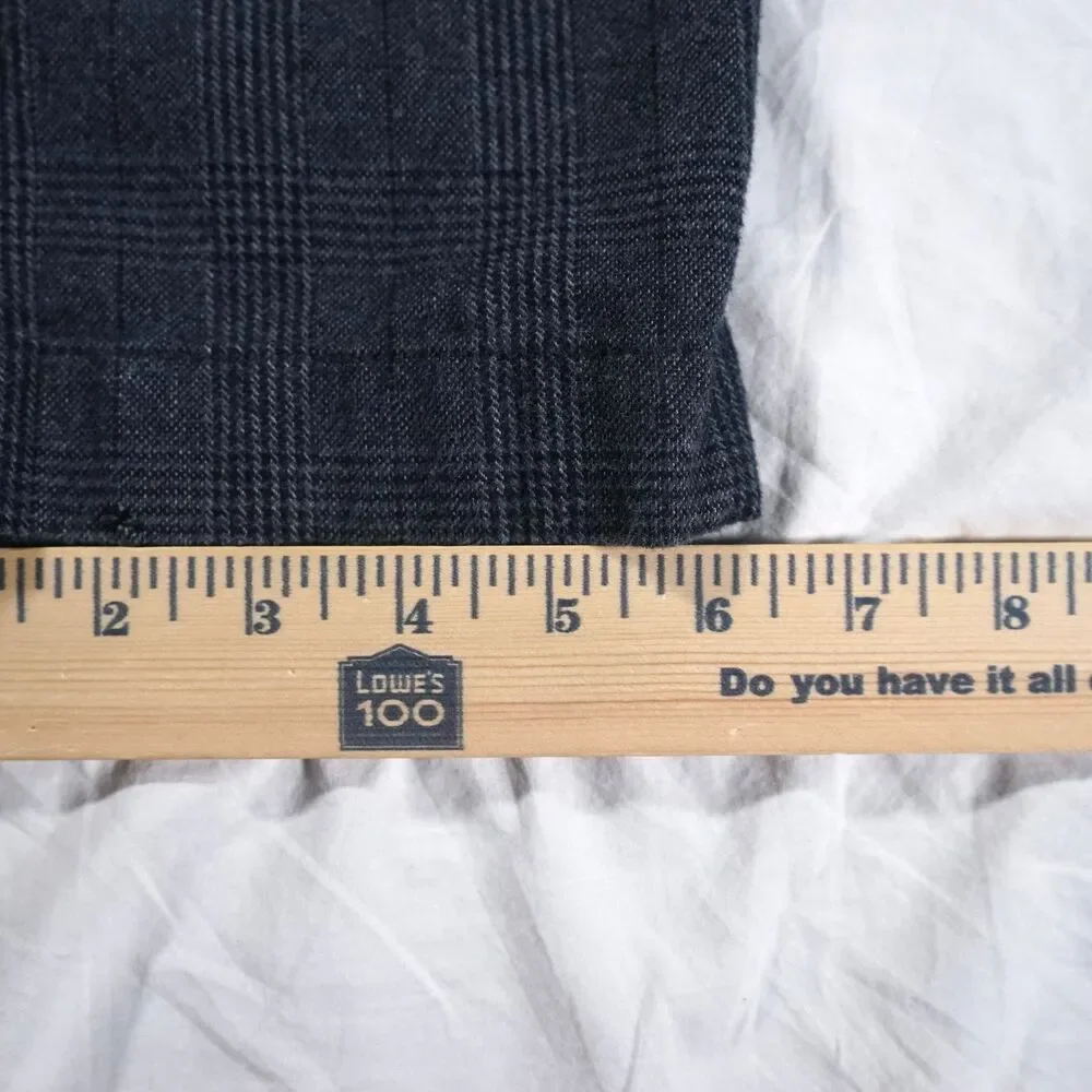J.Crew Stretch 484 Slim Pants Navy Blue Glen Plaid 31x32